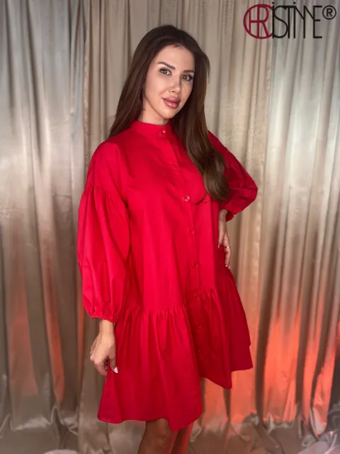 Rochie camasa Selena rosie