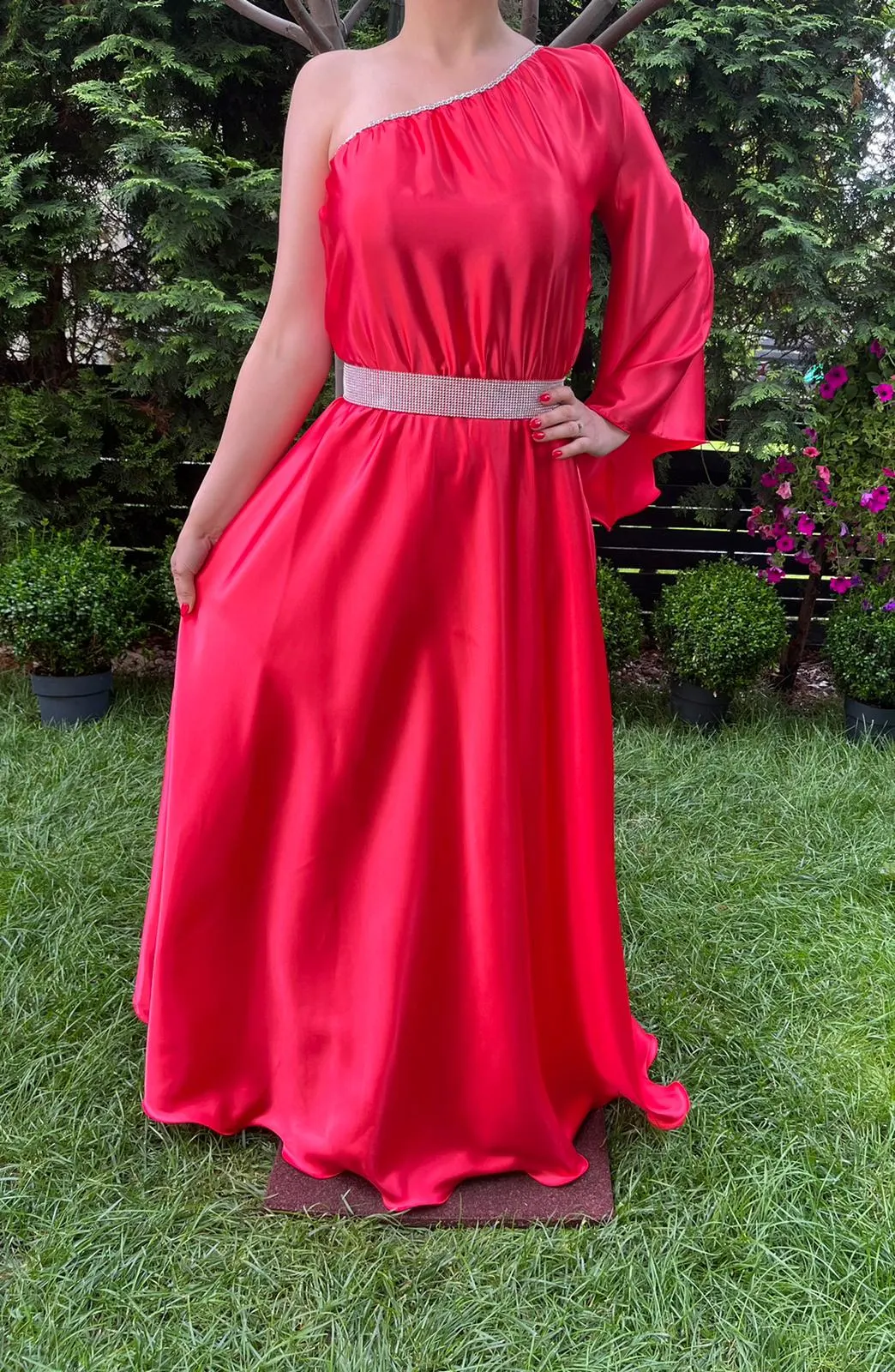 Rochie lunga Aurora rosie