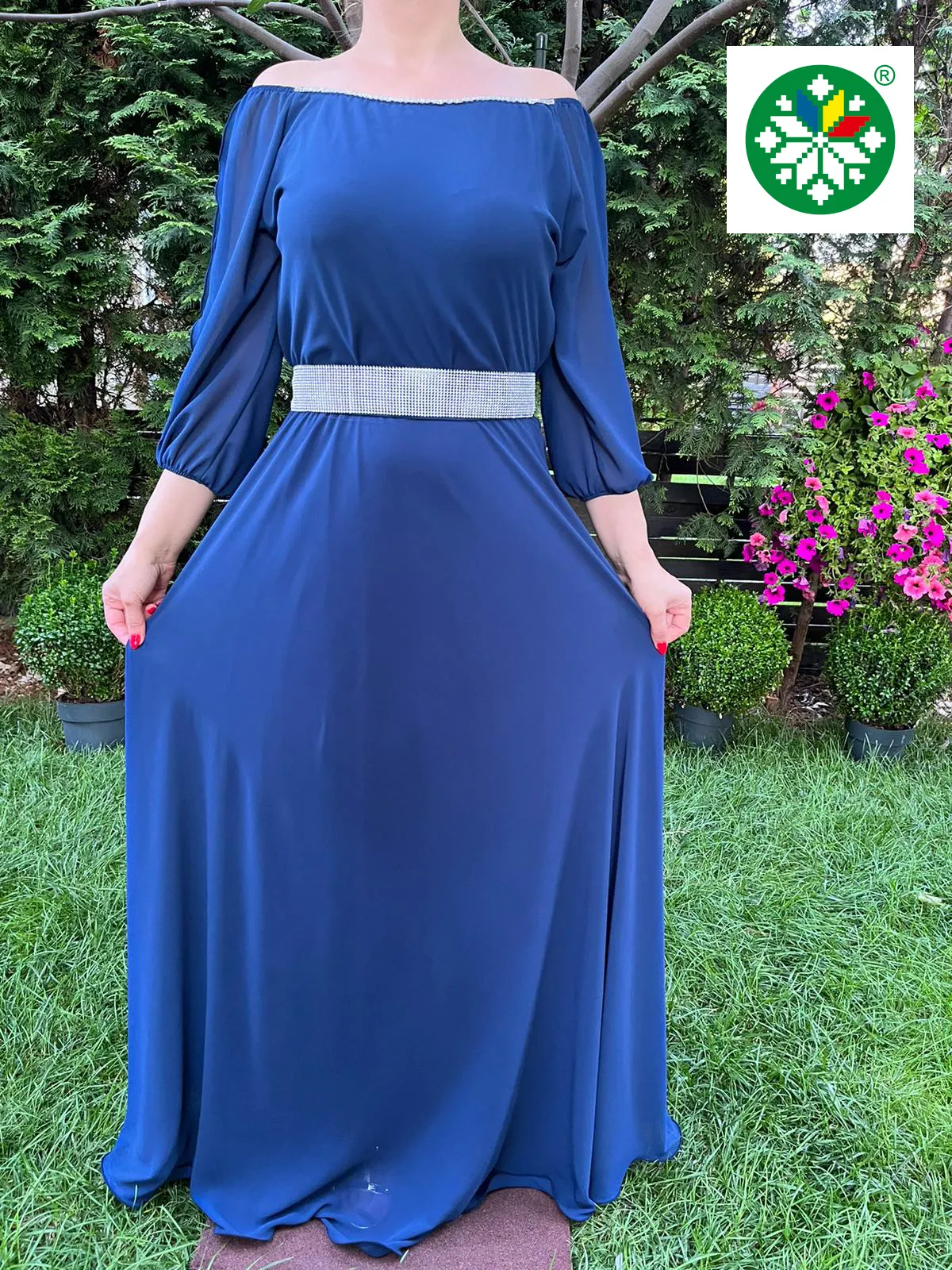 Rochie lunga Ecaterina bleumarin