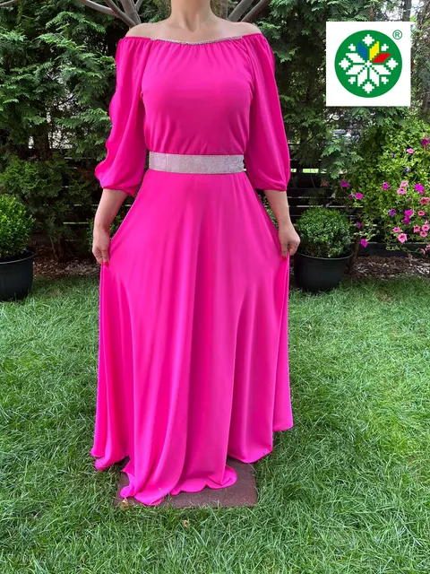 Rochie lunga Ecaterina fucsia
