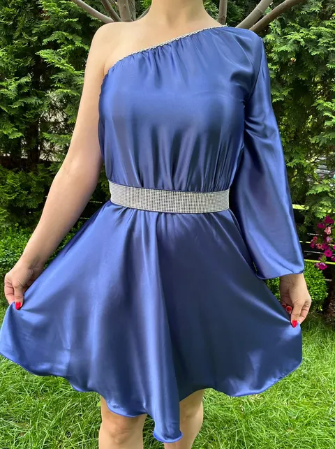 Rochie scurta Aurora albastra