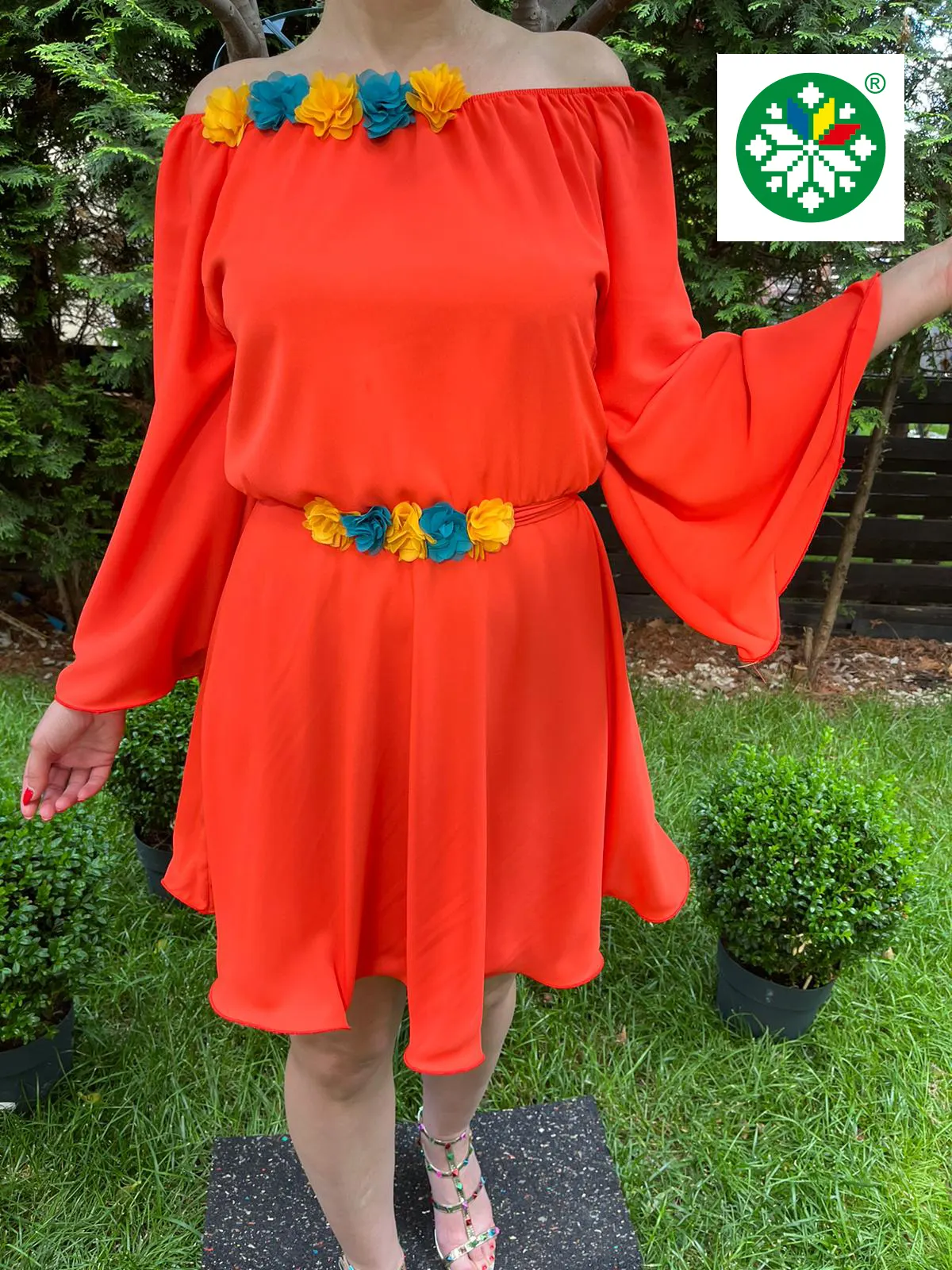 Rochie scurta Cosanzeana portocalie