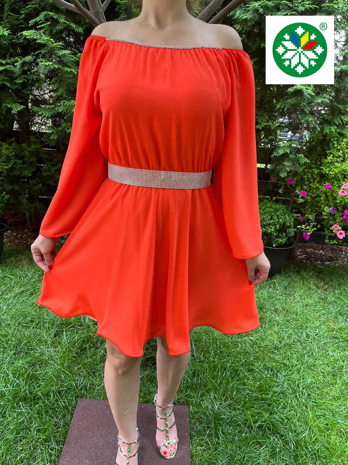 Rochie scurta Ecaterina portocalie