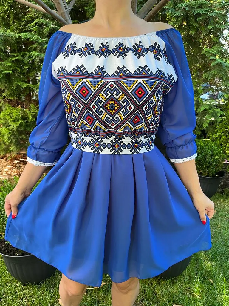 Rochie traditionala scurta Ema