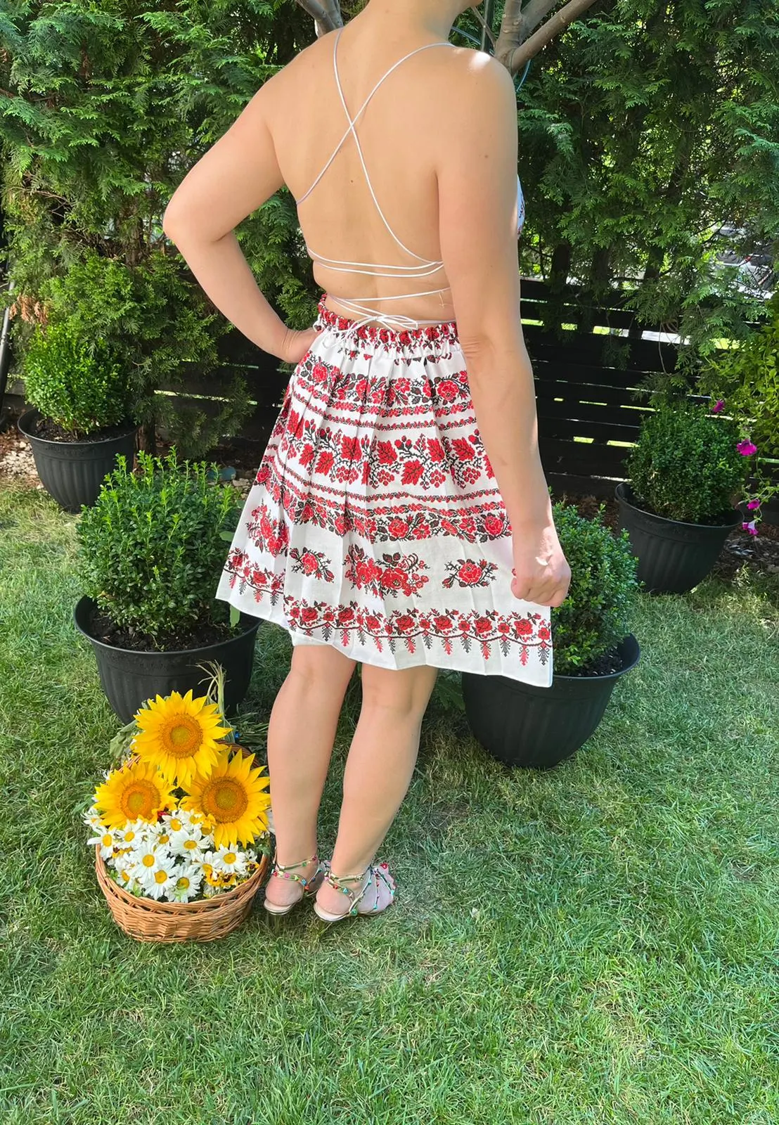 Rochie traditionala pliuri Gina