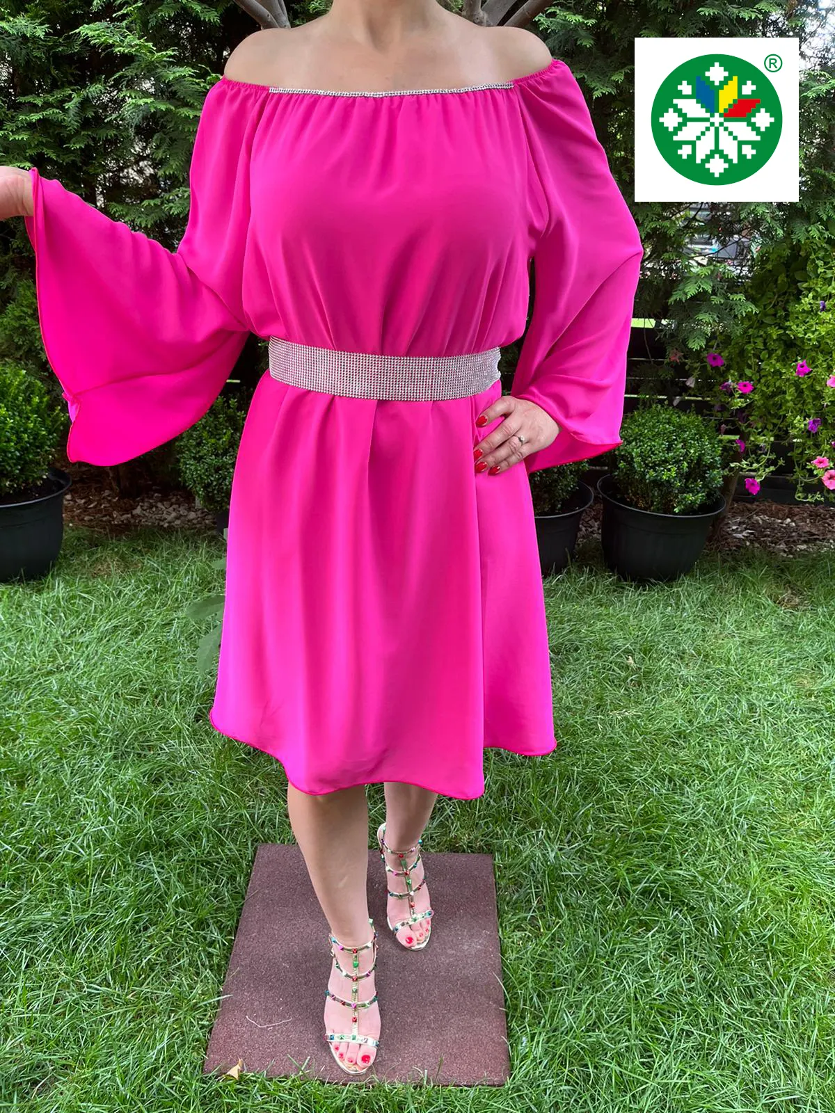Rochie voal Cati fucsia