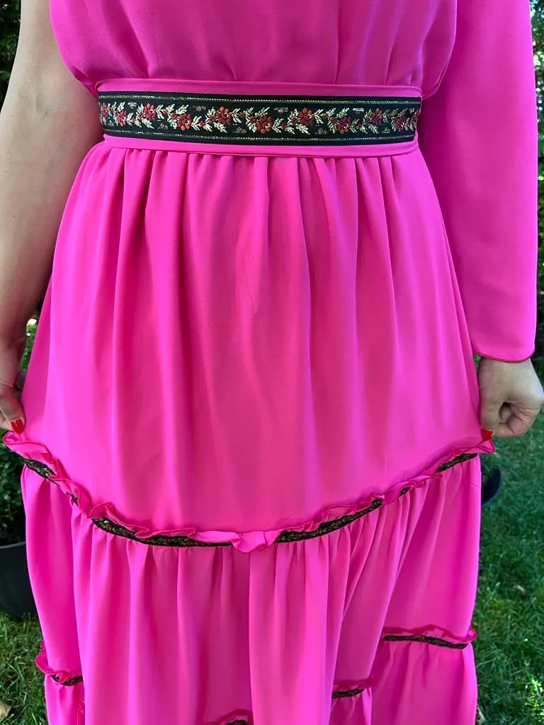 Rochie volane Sonia fucsia