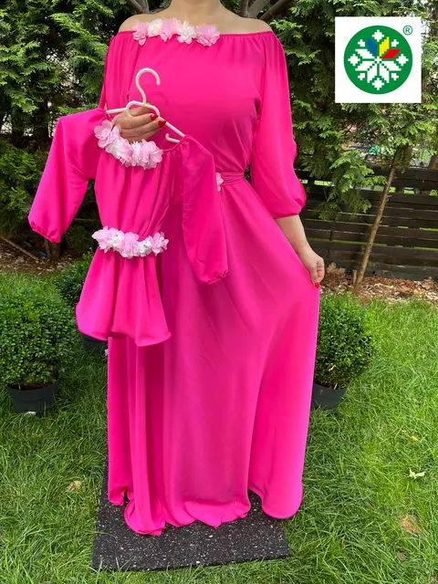 Set rochie lunga Cosanzeana fucsia