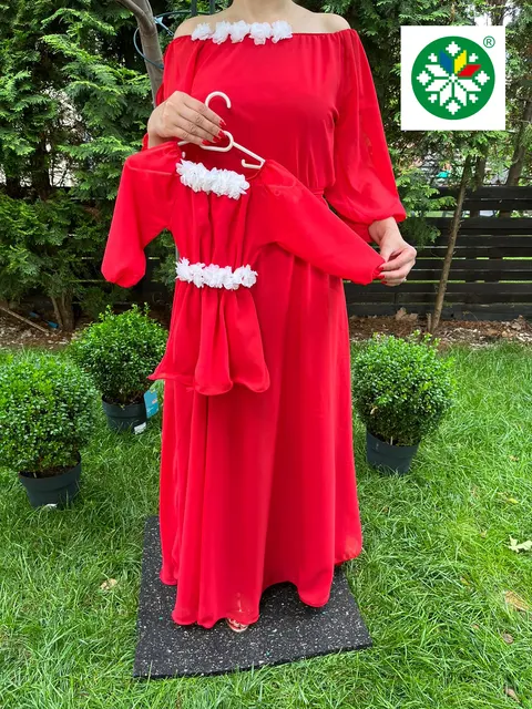 Set rochie lunga Cosanzeana rosie