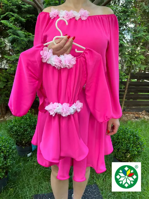 Set rochie scurta Cosanzeana fucsia