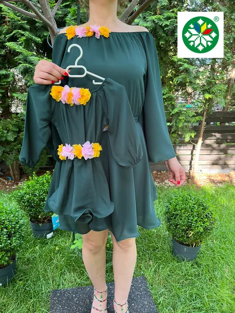 Set rochie scurta Cosanzeana verde